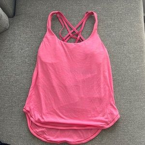 Pink lulu lemon tank top with built in bra
